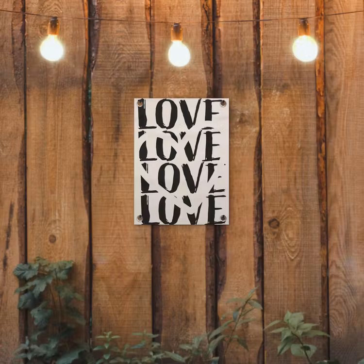 Tuinposter - Love - Hart - Beige — 3