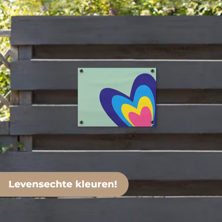 Tuinposter - Hartjes - Kleurrijk - Valentijn — 6