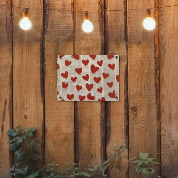 Tuinposter - Hartjes - Krant - Loveyou — 3