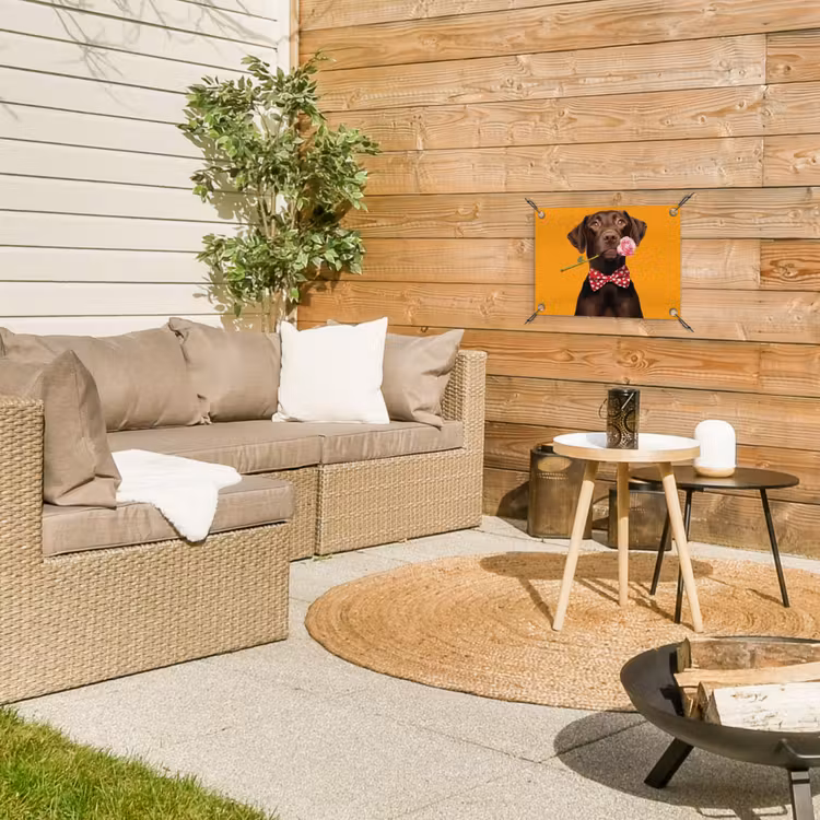Tuinposter - Hond - Oranje - Roos - Valentijn — 3