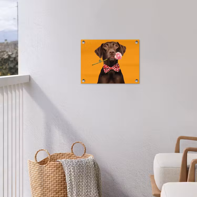 Tuinposter - Hond - Oranje - Roos - Valentijn — 5