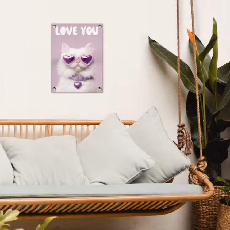 Tuinposter - Kat - Love - Paars - Valentijn — 4
