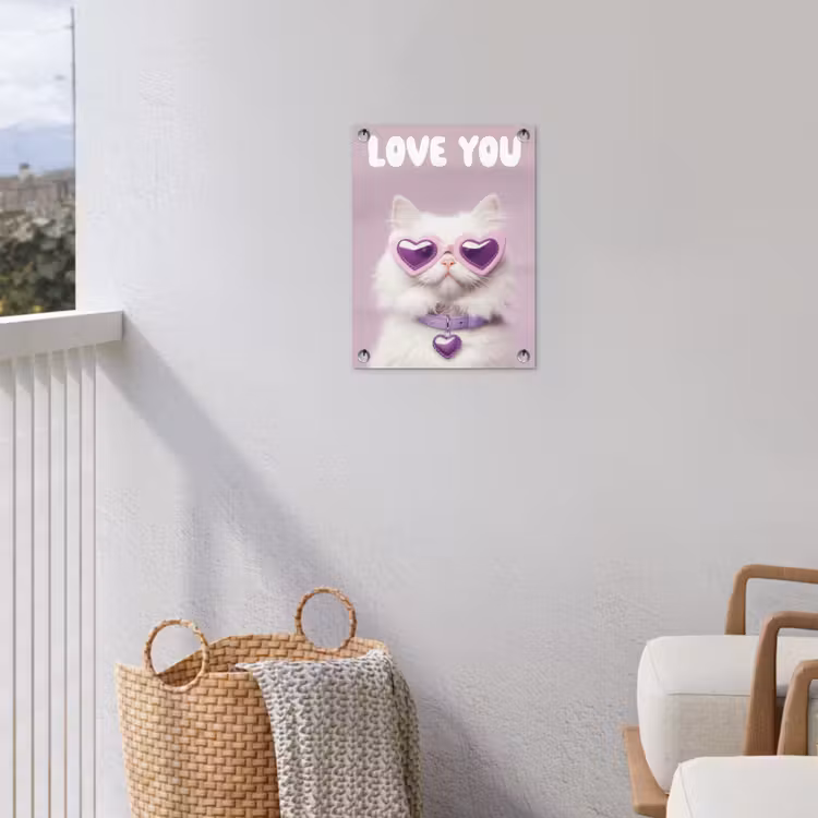 Tuinposter - Kat - Love - Paars - Valentijn — 5