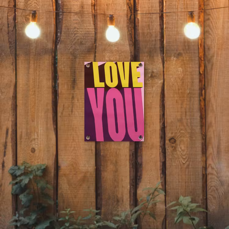 Tuinposter - Love - Tekst - Roze - Valentijn — 3