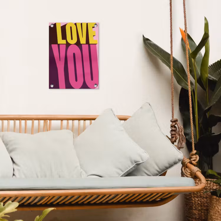 Tuinposter - Love - Tekst - Roze - Valentijn — 4