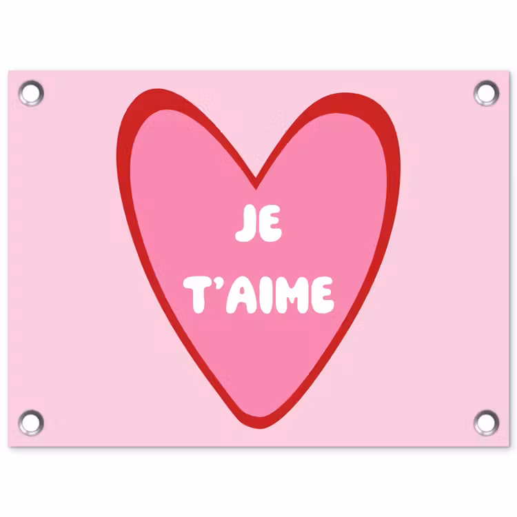 Tuinposter - Hart - Frans - Valentijn - Roze — 1