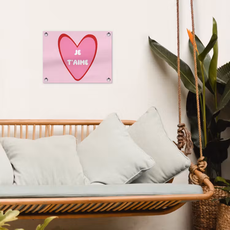 Tuinposter - Hart - Frans - Valentijn - Roze — 4