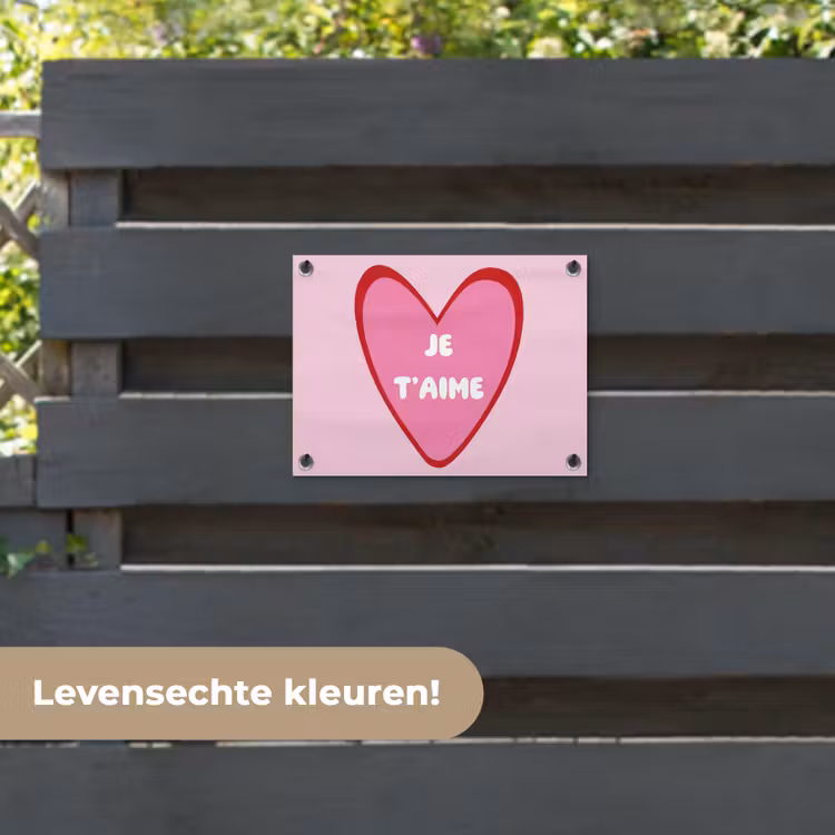 Tuinposter - Hart - Frans - Valentijn - Roze — 6