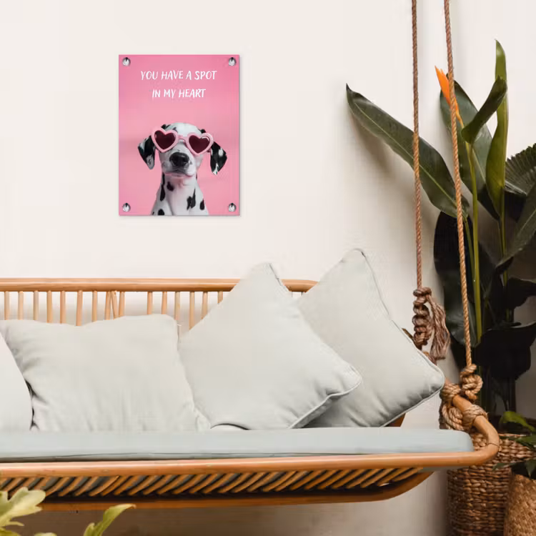 Tuinposter - Hartjes - Hond - Valentijn - Roze — 4