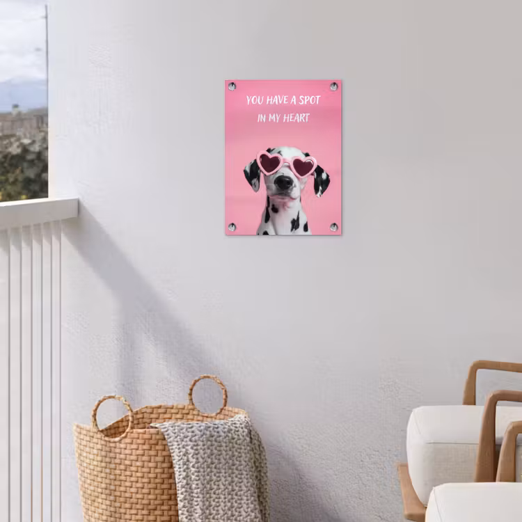 Tuinposter - Hartjes - Hond - Valentijn - Roze — 5
