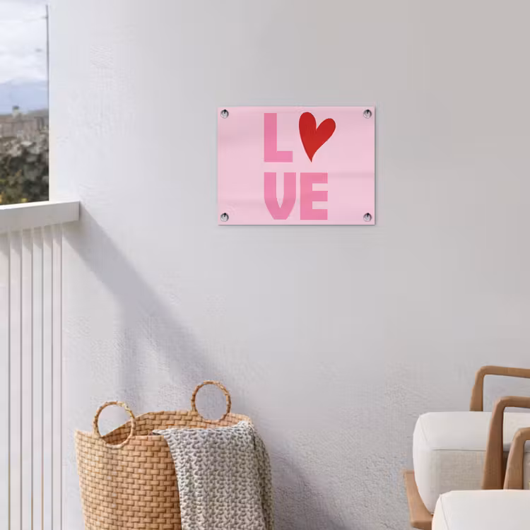 Tuinposter - Love - Roze - Hart - Valentijn — 5