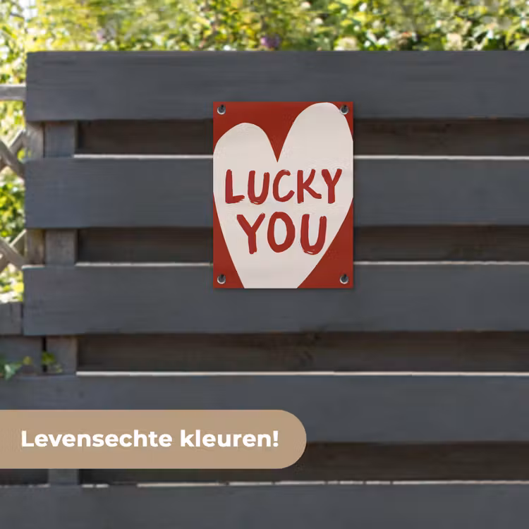Tuinposter - Lucky - Hart - Rood — 6