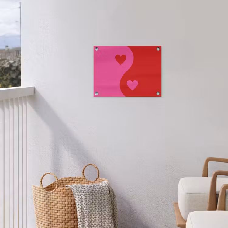 Tuinposter - Minimalistisch - Rood - Roze - Hartjes — 5