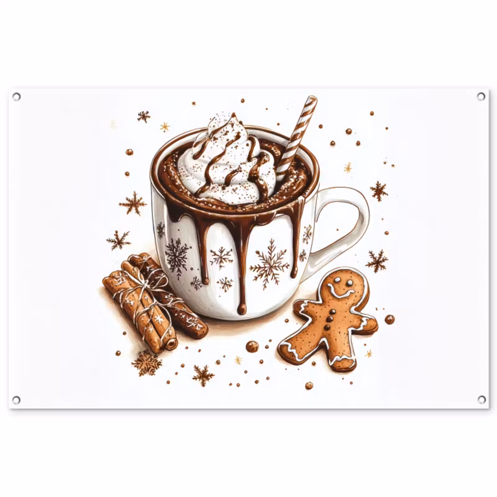 Tuinposter - Chocomel - Decoratie - Koek - Winter - Kerst — 1