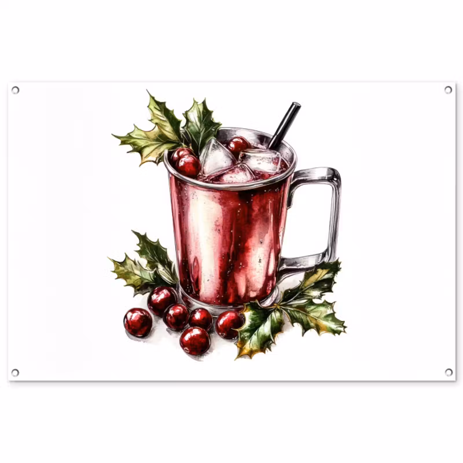 Tuinposter - Drank - Winter - Cocktail - Rood — 1