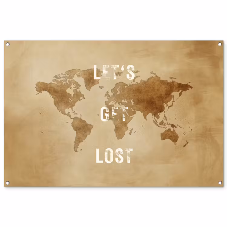 Tuinposter - Kaart - Vintage - Quote — 1