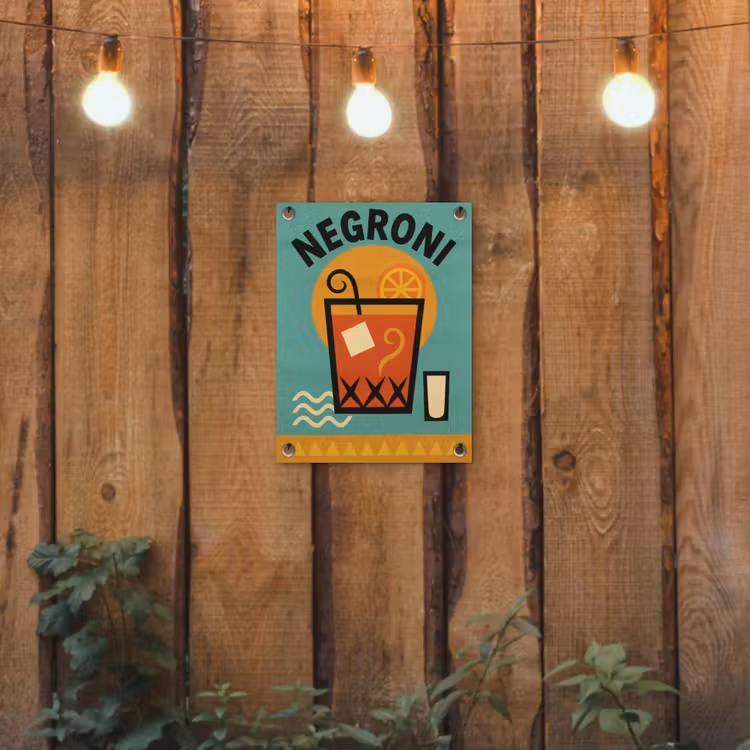 Tuinposter - Cocktail - Negroni - Art - Sinaasappel — 3