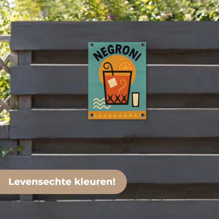 Tuinposter - Cocktail - Negroni - Art - Sinaasappel — 6