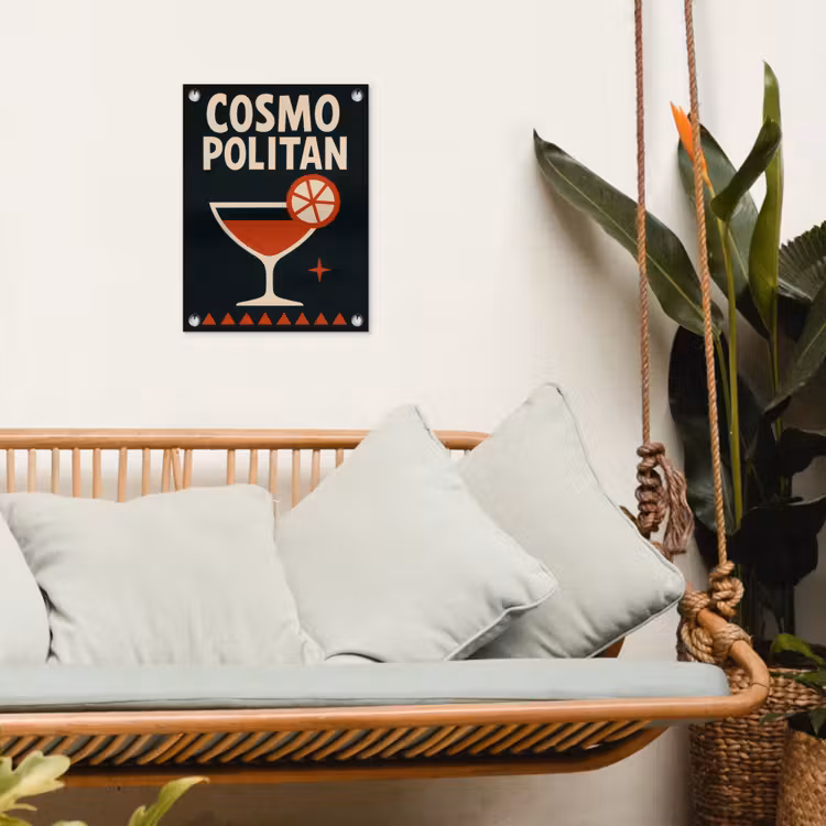Tuinposter - Cocktail - Zwart - Illustratie — 4