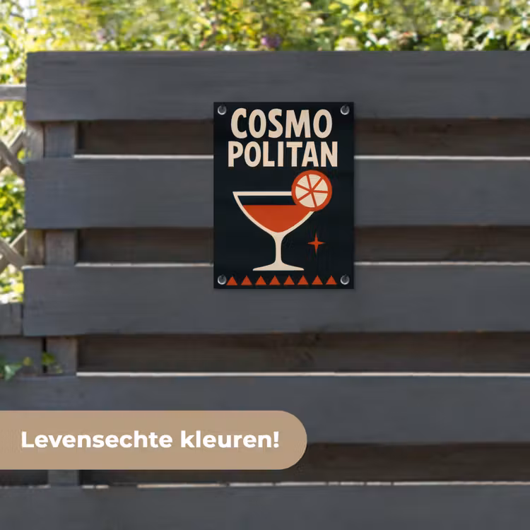 Tuinposter - Cocktail - Zwart - Illustratie — 6