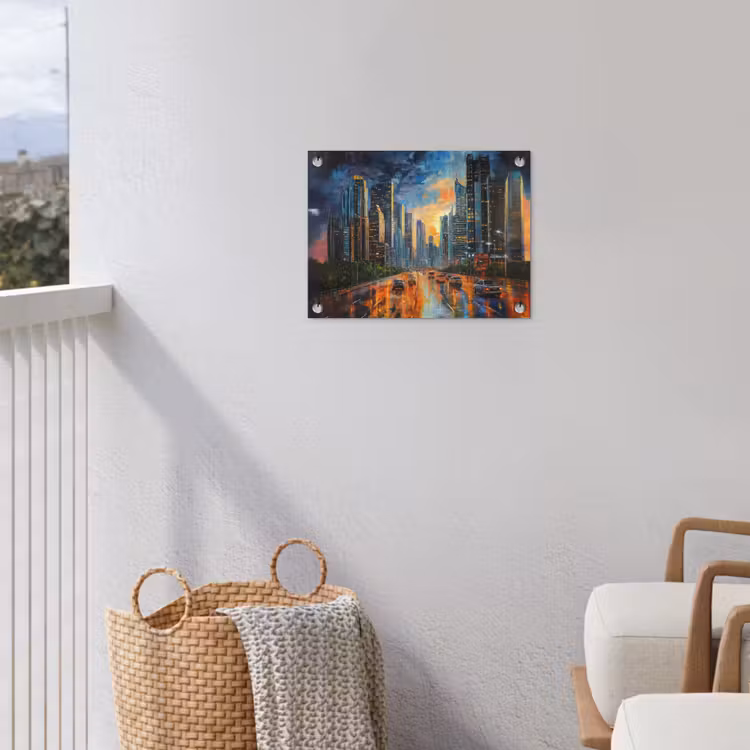 Tuinposter - Auto - Skyline - Zon - Blauw — 5