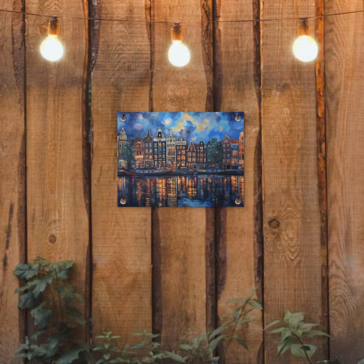 Tuinposter - Grachten Amsterdam - Huizen - Stad - Kleurrijk — 3