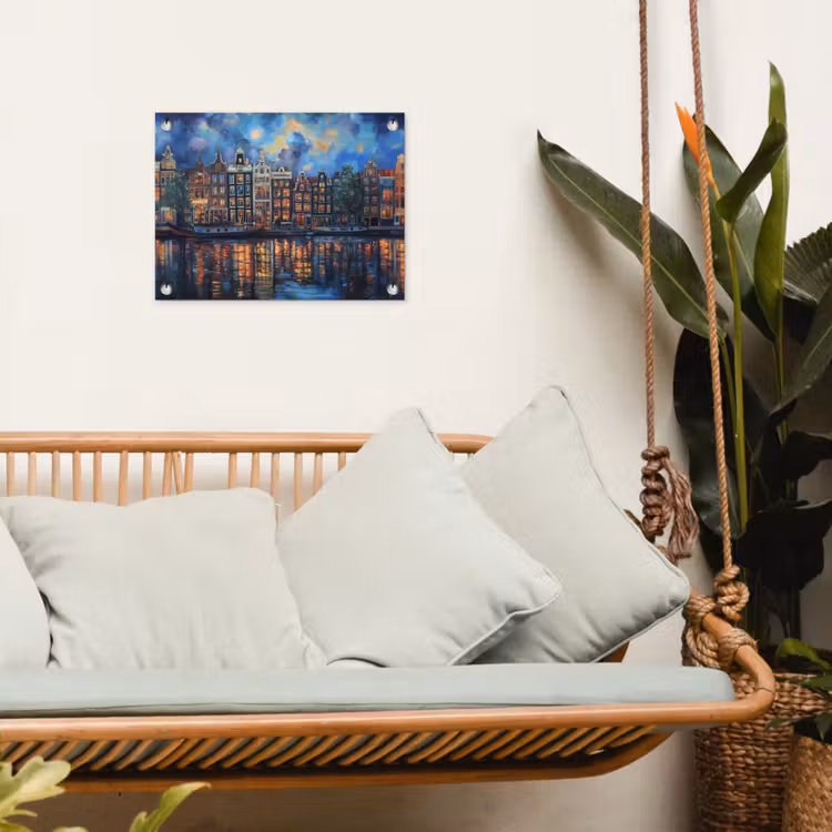 Tuinposter - Grachten Amsterdam - Huizen - Stad - Kleurrijk — 4