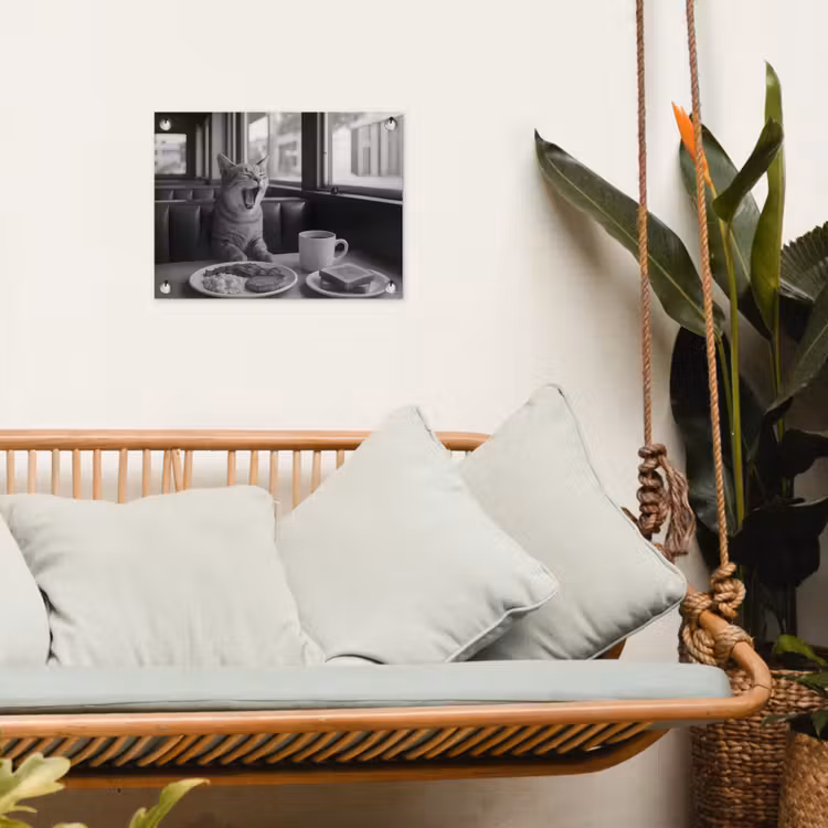 Tuinposter - Kat - Koffie - Brood - Zwart — 4