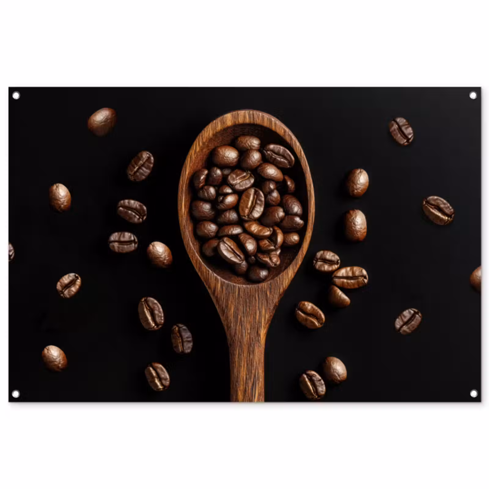 Tuinposter - Hout - Zwart - Koffiebonen — 1