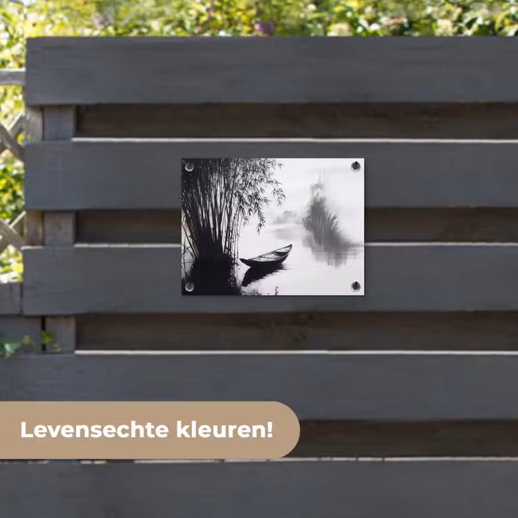 Tuinposter - Boot - Rivier - Bamboe - Wit — 6