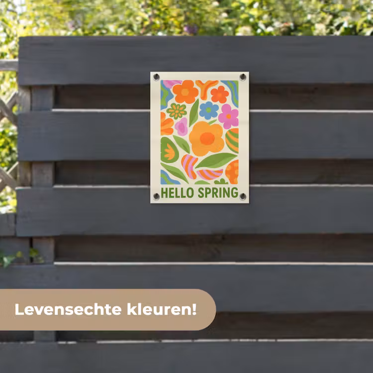 Tuinposter - Illustratie - Bloemen - Quote - Kleurrijk — 6