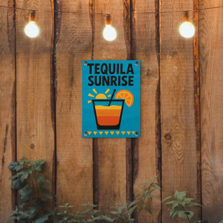 Tuinposter - Illustratie - Tequila - Glas - Blauw — 3