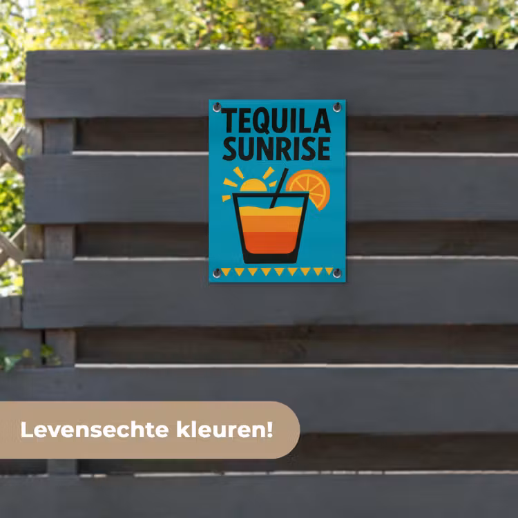 Tuinposter - Illustratie - Tequila - Glas - Blauw — 6