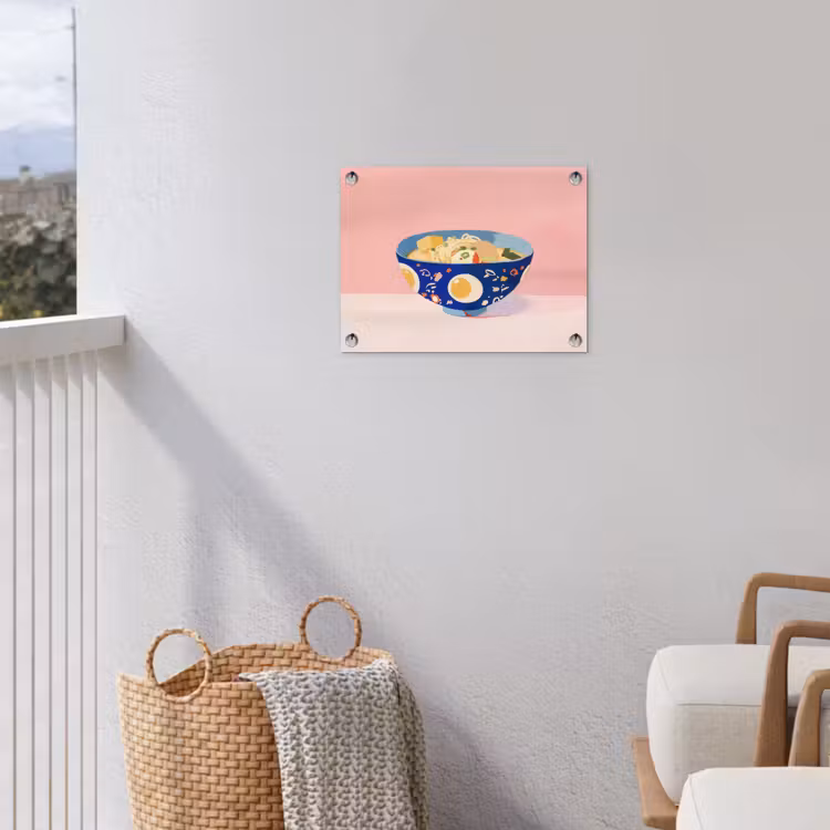 Tuinposter - Noodles - Kom - Blauw - Illustratie — 5