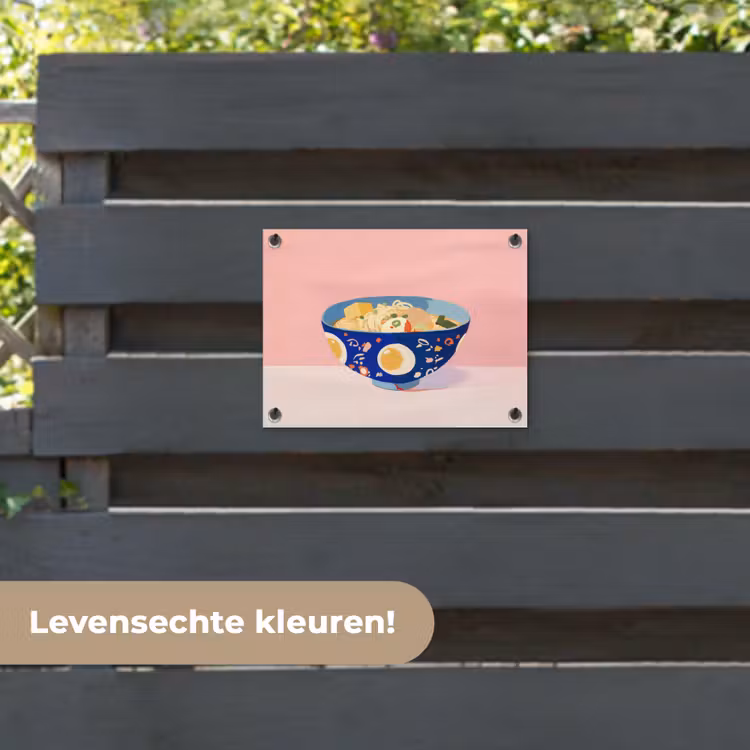 Tuinposter - Noodles - Kom - Blauw - Illustratie — 6