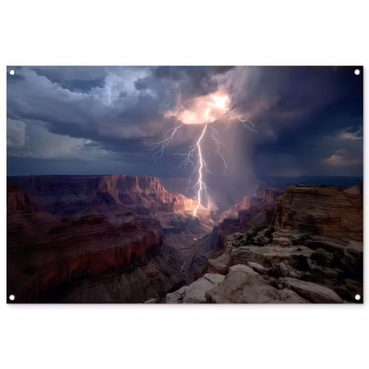 Tuinposter - Bliksem - Wolken - Canyon — 1