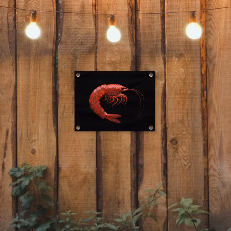 Tuinposter - Garnaal - Rood - Dieren — 2