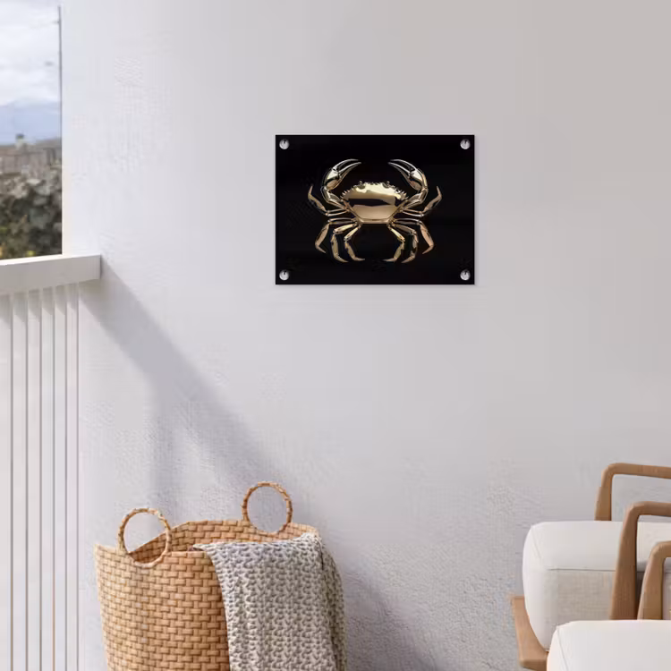 Tuinposter - Goud - Krab - Dieren - Zwart — 5