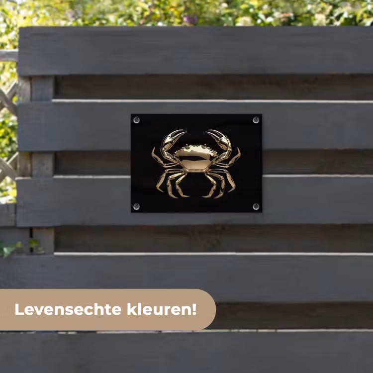 Tuinposter - Goud - Krab - Dieren - Zwart — 6