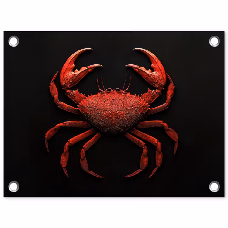 Tuinposter - Krab - Rood - Vissen - Schaaldieren — 1