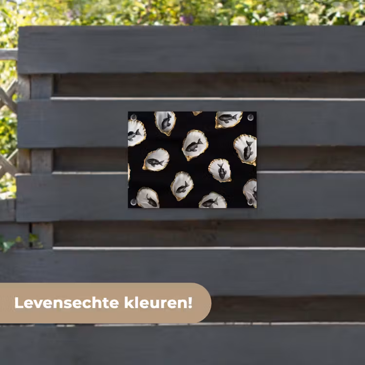Tuinposter - Oesters - Zwart - Vissen - Goud — 6