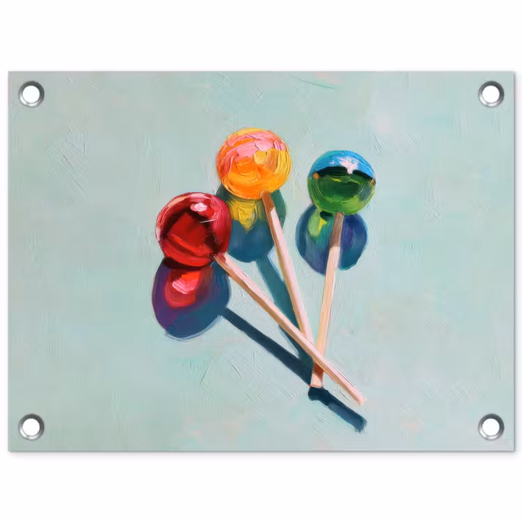 Tuinposter - Lollys - Schaduw - Drie - Blauw — 1
