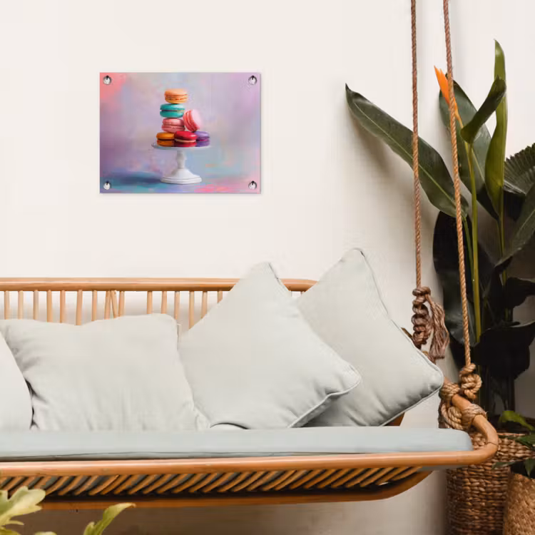 Tuinposter - Macarons - Schaal - Pastel - Kleurrijk — 4