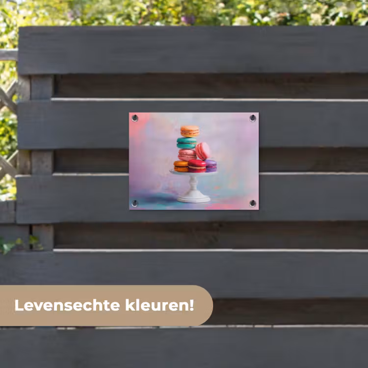 Tuinposter - Macarons - Schaal - Pastel - Kleurrijk — 6