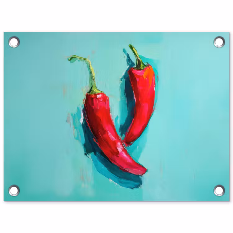 Tuinposter - Chilipepers - Geverfd - Rood — 1