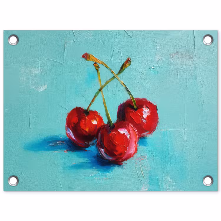 Tuinposter - Kersen - Rood - Drie - Geverfd — 1