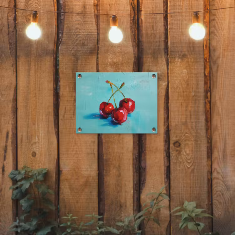 Tuinposter - Kersen - Rood - Drie - Geverfd — 3