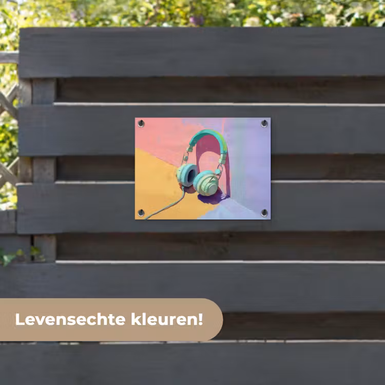 Tuinposter - Koptelefoon - Mintgroen - Draad — 6