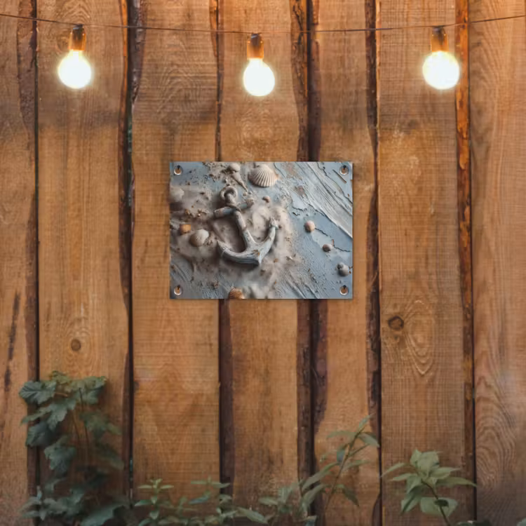 Tuinposter - Anker - Hout - Schelpen - Zand — 3