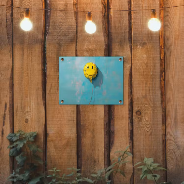 Tuinposter - Ballon - Geel - Smiley — 2